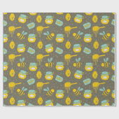 蜂と蜂蜜ジャーホリデイ ラッピングペーパー (フラット)