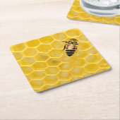 蜂と蜂 スクエアペーパーコースター (アングル)