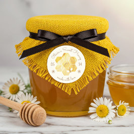 蜂と開花のフローラエレガントと装飾的なハニービー ラウンドシール