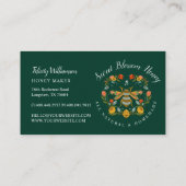 蜂と開花のフローラエレガントと装飾的なハニービー 名刺 (裏面)