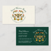 蜂と開花のフローラエレガントと装飾的なハニービー 名刺 (正面/裏面)