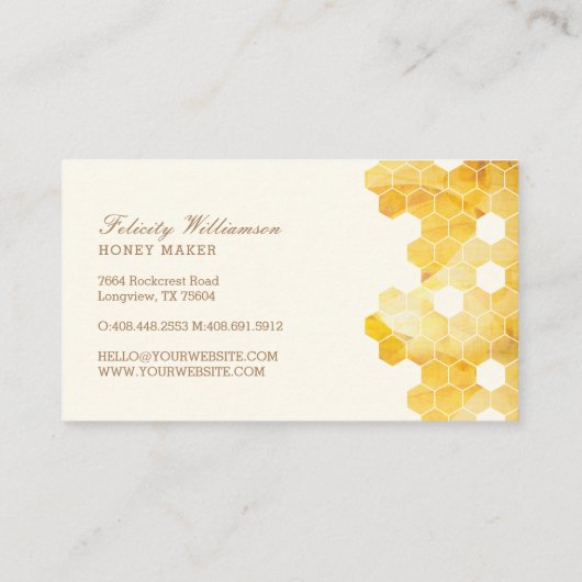 蜂と開花のフローラエレガントと装飾的なハニービー 名刺 (裏面)