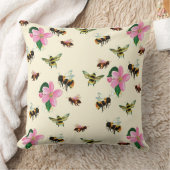 蜂と（昆虫）マルハナバチ クッション (ブランケット)