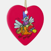 蜂に乗る格言の漫画のイラストレーション セラミックオーナメント (右)