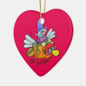 蜂に乗る格言の漫画のイラストレーション セラミックオーナメント (左)