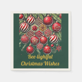 蜂に光るクリスマスの願い – クリスマスの飾り スタンダードカクテルナプキン