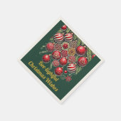蜂に光るクリスマスの願い – クリスマスの飾り スタンダードカクテルナプキン (角)