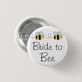 蜂のかわいい花嫁ボタンへの花嫁 缶バッジ (正面&裏面)