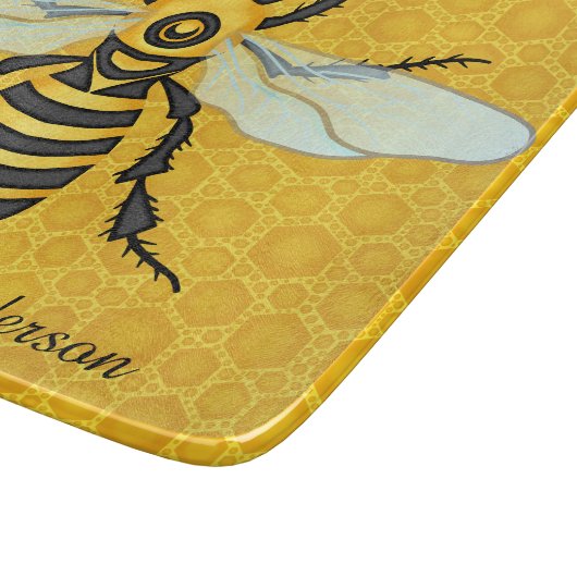 蜂のかわいらしい蜜蜂の巣の蜜蜂のはちの巣のカスタムの台所 カッティングボード (角)