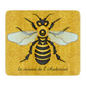 蜂のかわいらしい蜜蜂の巣の蜜蜂のはちの巣のカスタムの台所 カッティングボード (正面)