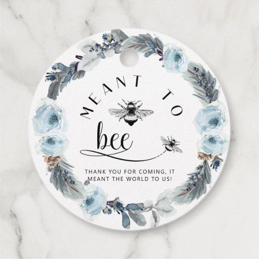 蜂のために意図されたダスティブルーハニー結婚式の引き出物 フェイバータグ (裏面)