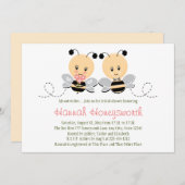 蜂ののまわりにのブライダルシャワー招待状に意味される 招待状 (正面/裏面)
