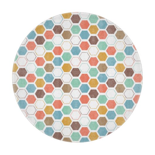 蜂のはちの巣モジュールパターン カッティングボード (正面)