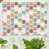 蜂のはちの巣モジュールパターン キッチンタオル (折り畳み)