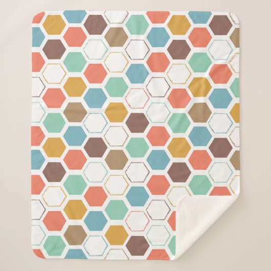 蜂のはちの巣モジュールパターン シェルパブランケット (正面)