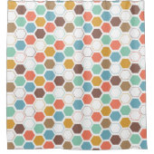 蜂のはちの巣モジュールパターン シャワーカーテン (正面)