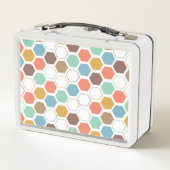 蜂のはちの巣モジュールパターン メタルランチボックス (裏面)