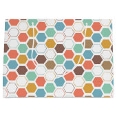 蜂のはちの巣モジュールパターン ラージペーパーバッグ (正面)