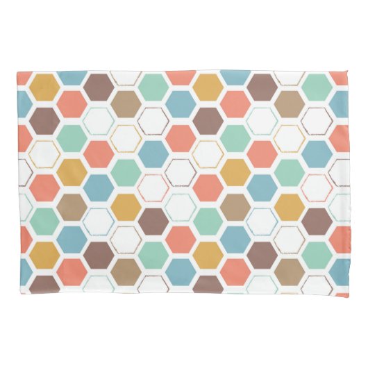 蜂のはちの巣モジュールパターン 枕カバー (正面左)