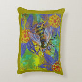 蜂のイメージの混合メディアの芸術のアクセントの枕 アクセントクッション (裏面(縦))