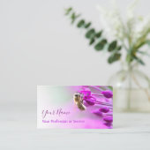 蜂のスミレの花が白に消える！ 名刺 (スタンド正面)