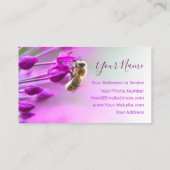 蜂のスミレの花が白に消える！ 名刺 (裏面)