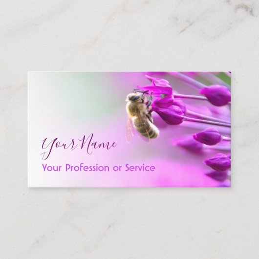 蜂のスミレの花が白に消える！ 名刺 (正面)