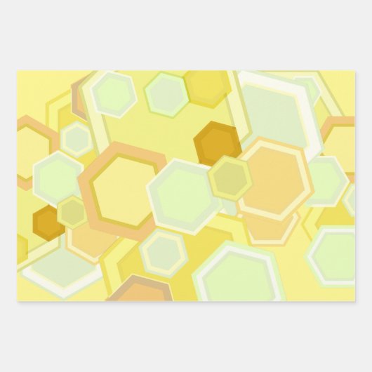 蜂のテーマのグラフィック ラッピングペーパーシート (正面3)