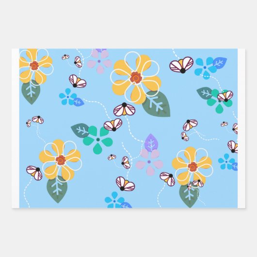 蜂のテーマのグラフィック ラッピングペーパーシート (正面2)