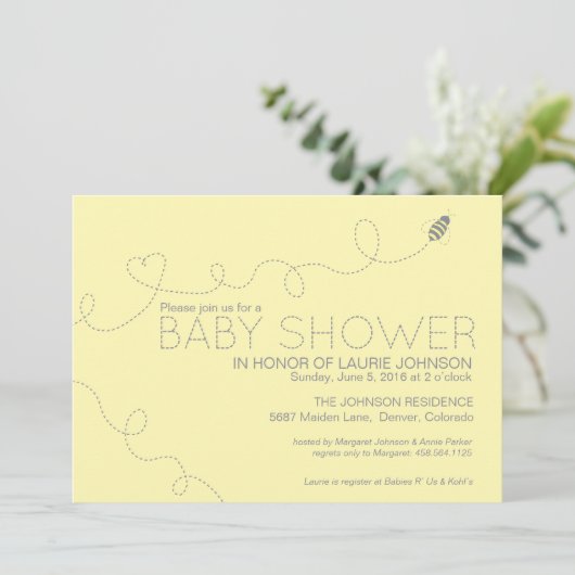 蜂のテーマのベビーシャワーの招待状 招待状 (スタンド正面)