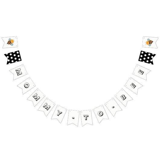 蜂のテーマのベビーシャワーの旗-蜂へのお母さん バンティングフラッグ (全)