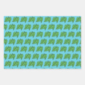 蜂のデイジー葉ラッピング紙セット3 ラッピングペーパーシート (正面3)