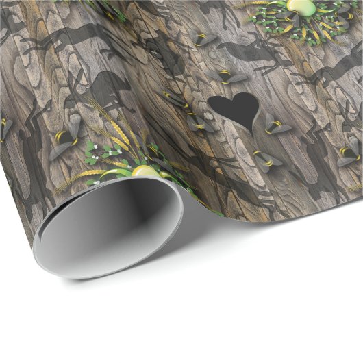 蜂のハートは月相異教のニューエイジ木材 ラッピングペーパー (ロールコーナー)