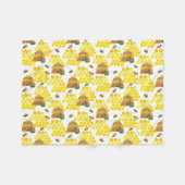 蜂のパターン救は非常に飢えた毛虫 フリースブランケット (正面(横))