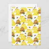 蜂のパターン救は非常に飢えた毛虫 ポストカード (正面/裏面)