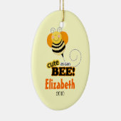 蜂のパーソナライズなクリスマスのオーナメントができるようにかわいい セラミックオーナメント (右)