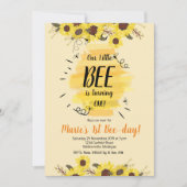 蜂のヒマワリの第1誕生日のパーティの招待状 招待状 (正面)