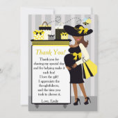 蜂のベビーシャワーのサンキューカードの性は明らかにします サンキューカード (正面)