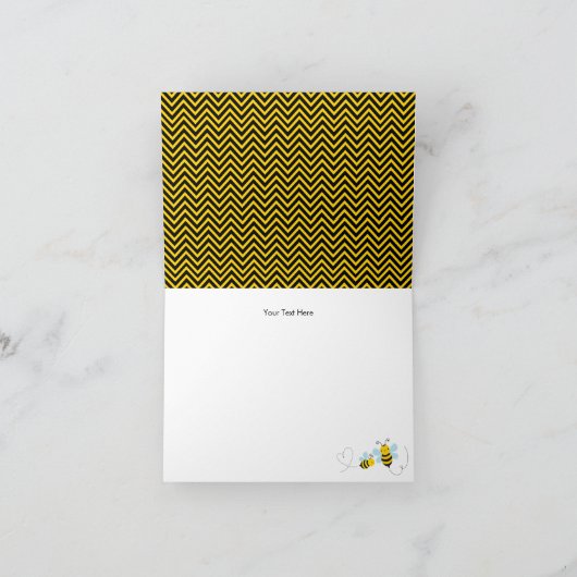 蜂のベビーシャワーのサンキューカードへのお母さん サンキューカード (内部)