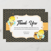 蜂のベビーシャワーのサンキューカード サンキューカード (正面/裏面)