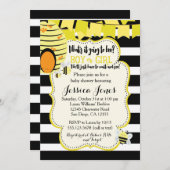 蜂のベビーシャワーの招待状か性はパーティーを明らかにします 招待状 (正面/裏面)