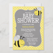 蜂のベビーシャワーの招待状へのお母さん 招待状 (正面)