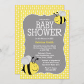 蜂のベビーシャワーの招待状へのお母さん 招待状 (正面/裏面)