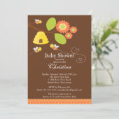 蜂のベビーシャワーの招待状へのモダンなお母さん 招待状 (スタンド正面)