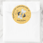 蜂のベビーシャワーはステッカーの好意のステッカー感謝していしています ラウンドシール (バッグ)