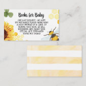 蜂のベビーシャワーはベビーのための本の挿入物の本を持って来ます エンクロージャーカード (正面/裏面)