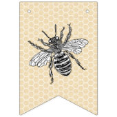 蜂のベビーシャワーへの素朴なヴィンテージのお母さん バンティングフラッグ (第2の旗)