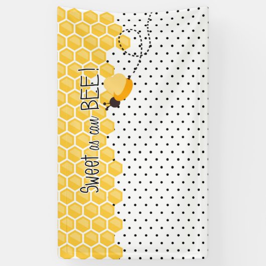蜂のベビーシャワーまたは誕生日の背景幕ができるように菓子 横断幕 (縦)