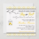 蜂のメーソンジャーのベビーシャワーの招待 招待状 (正面)