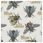 蜂のヴィンテージの蜂を救って下さい ファブリック (クローズアップ)